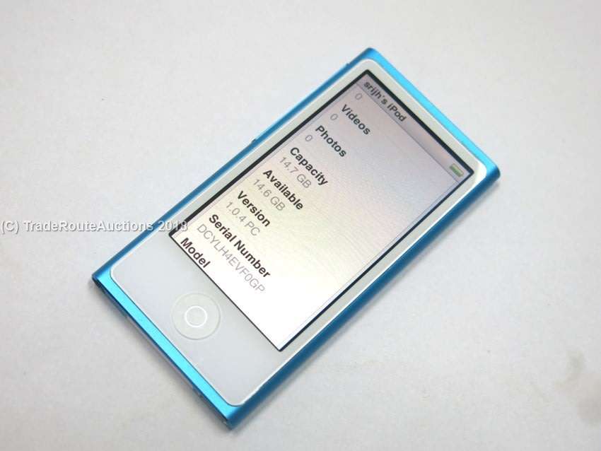 Apple iPod nano 7th Generation (16 GB) A1446 BLUE MD477QB