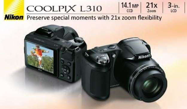 Nikon Coolpix L310 14.1MP Digital Camera with 21x Optical Zoom - BLACK