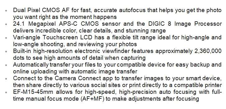 Canon EOS M50 Mirrorless Digital Camera with 15-45mm IS STM Lens -UHD 4K MOVIE RECORDING
