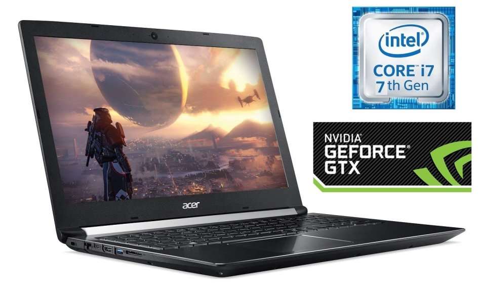 Acer Aspire 7 A715-71G Gaming Laptop i7 7700HQ 7th Gen 2.8 GHZ | 8GB DDR4 RAM | 1TB HDD | NVDIA 4GB