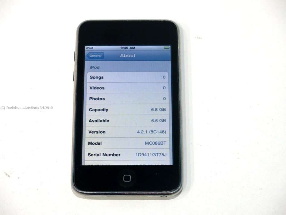 Apple iPod Touch Black | 8GB  | MC086BT | A1288