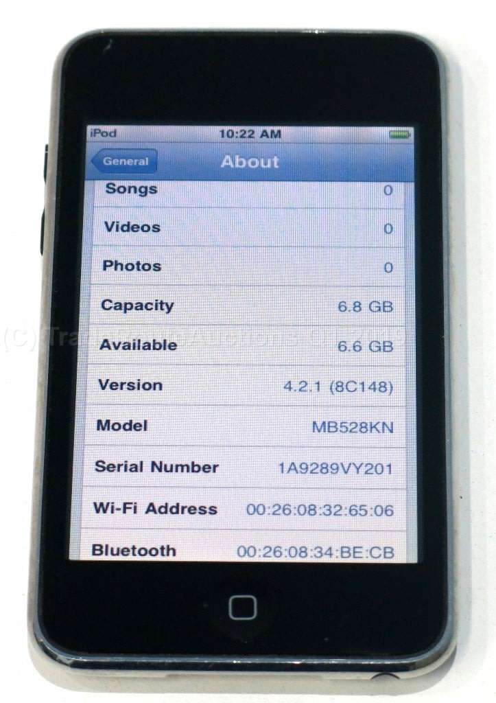 Apple iPod Touch Black | 8GB  | MB528BT | A1288