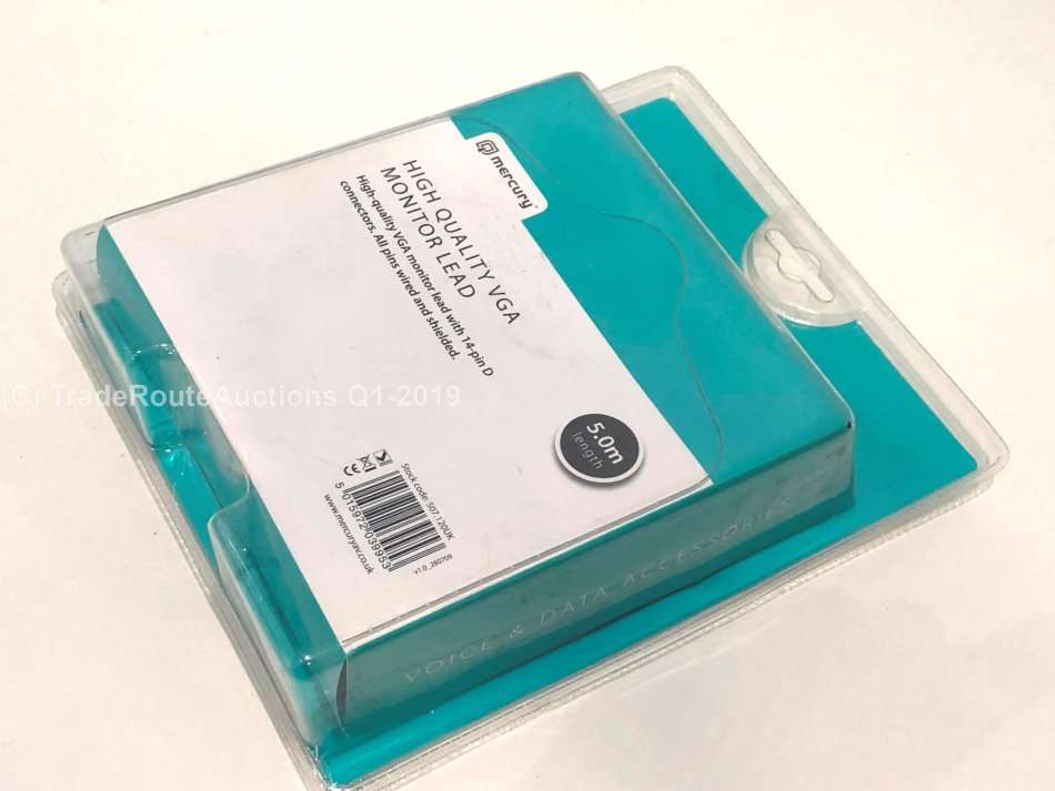 VGA CABLE 5.0 meters - Mercury high quality VGA monitor Lead - Plug to Plug