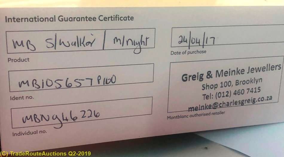 Boxed - Montblanc StarWalker Midnight Black Ballpoint Pen with papers