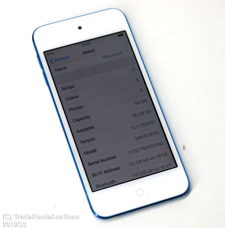 Boxed - APPLE iPod Touch MKHE2BT/A | 64GB | A1574 | 6TH GEN | Blue