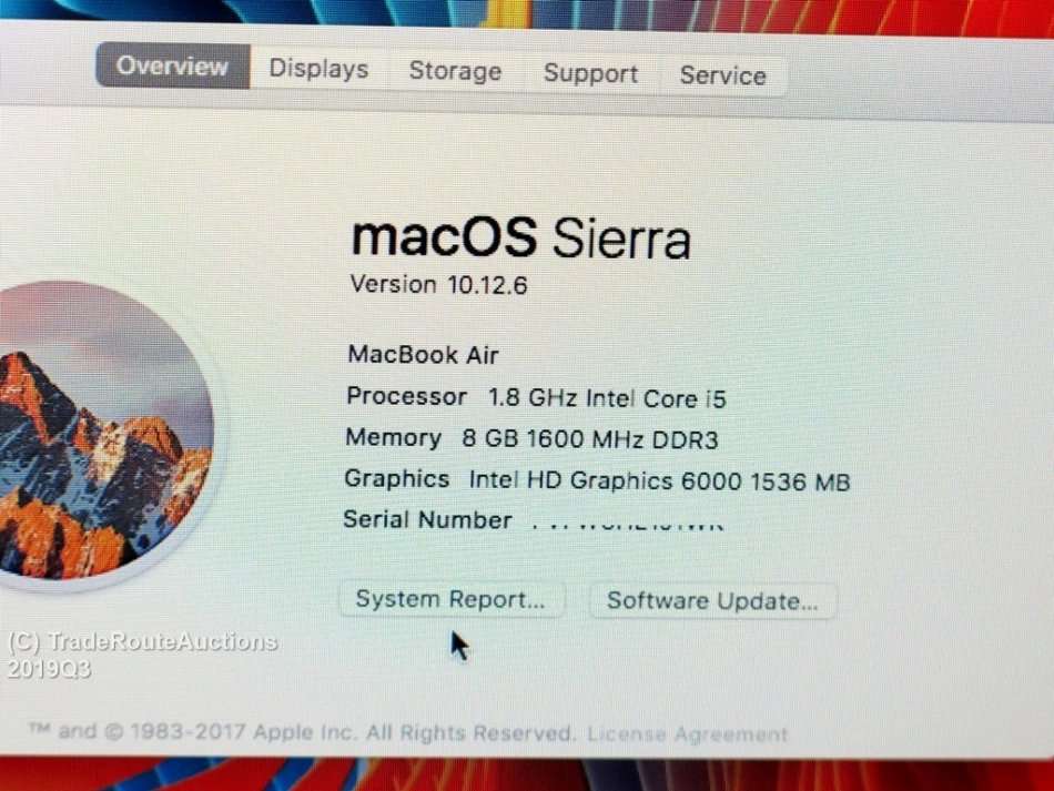 MacBook Air 13.3-inch | Core i5 1.8GHz | 8GB RAM | 128GB SSD MACBOOK AIR 13 INCH 2017 MODEL