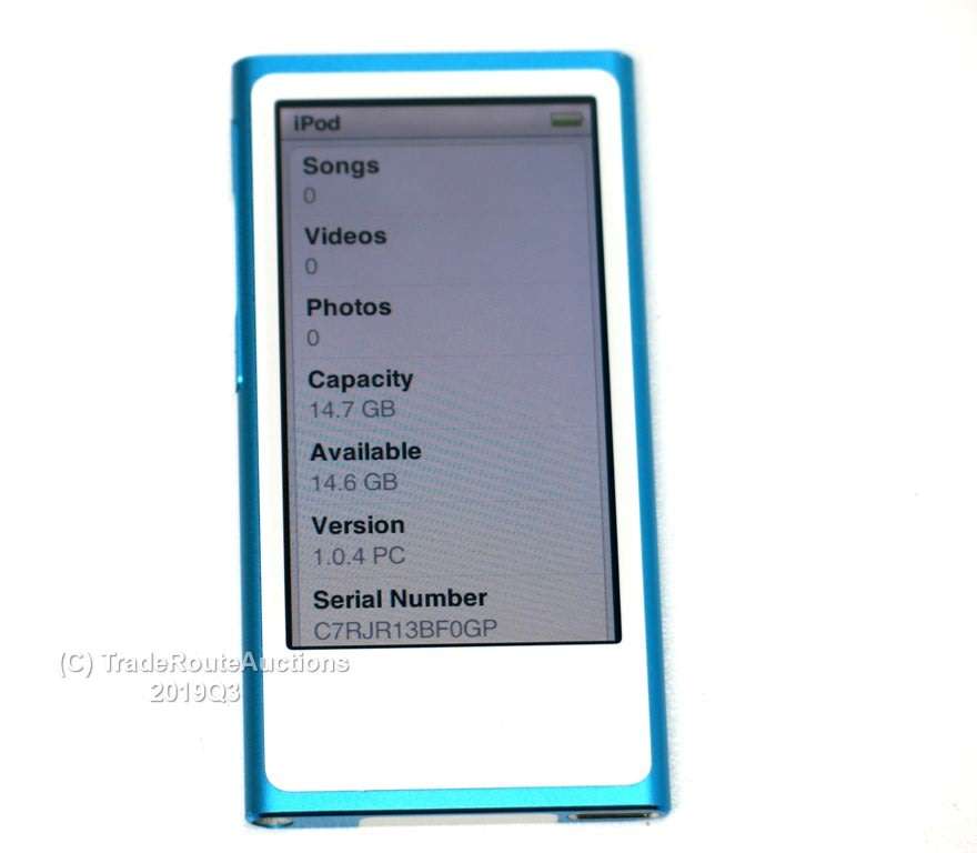 Apple iPod nano 7th Generation (16 GB) A1446 BLUE MD477QB/A