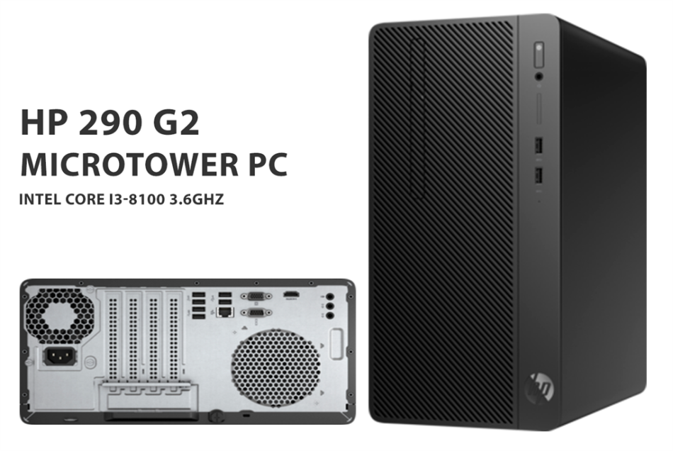 HP 290 G2 MT Desktop Computer | CORE i3 8100 8th Gen 3.6GHz | 4GB RAM | 500GB HDD