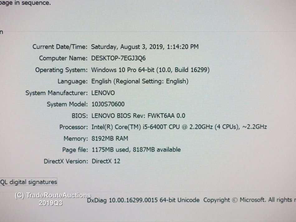 LENOVO M700 TINY Desktop PC Computer | CORE i5 6400T 6th Gen 2.2GHz | 8GB RAM | 500GB HDD