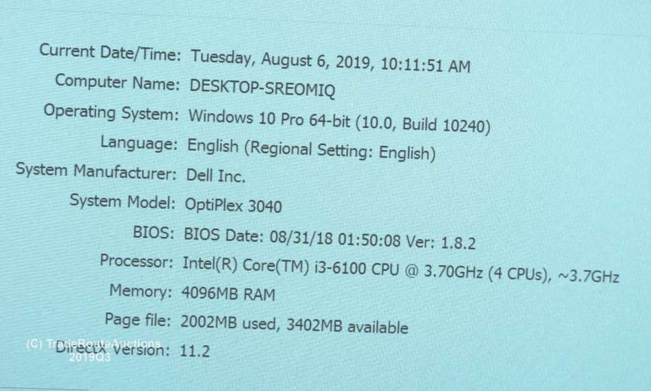 Dell OptiPlex 3040 DESKTOP PC | Core i3 6100 6th Gen 3.7Ghz | 4GB RAM | 500GB HDD PC