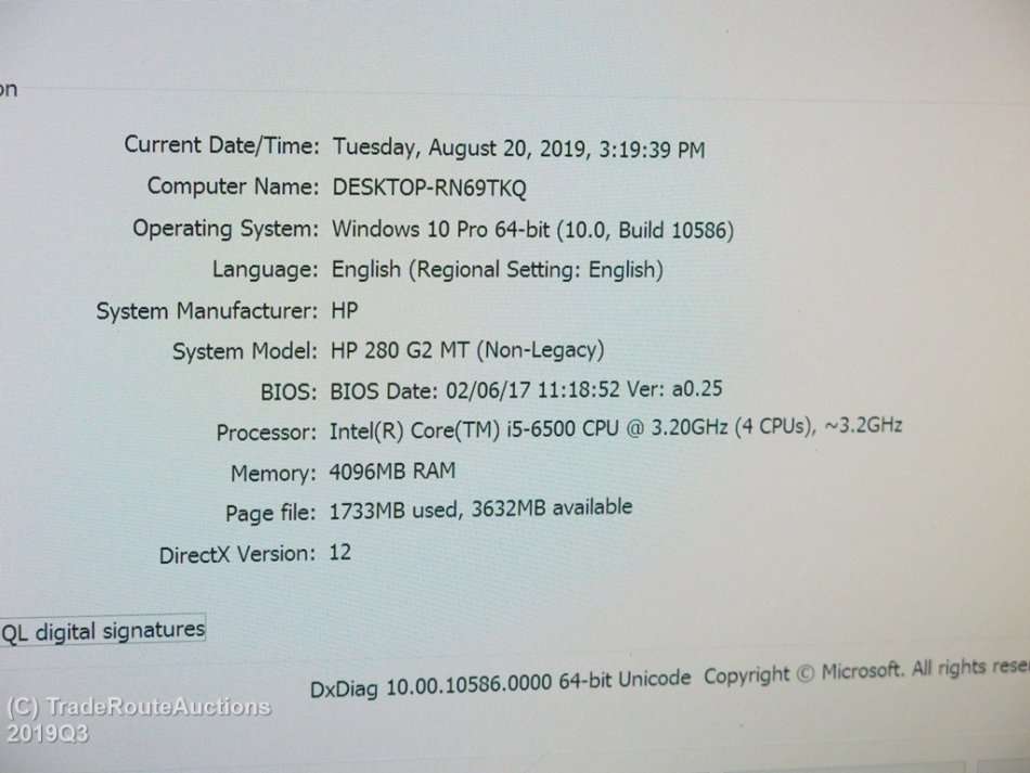 HP 280 G2 Microtower Desktop Computer | CORE i5 6500 6th Gen 3.2GHz | 4GB RAM | 500GB HDD