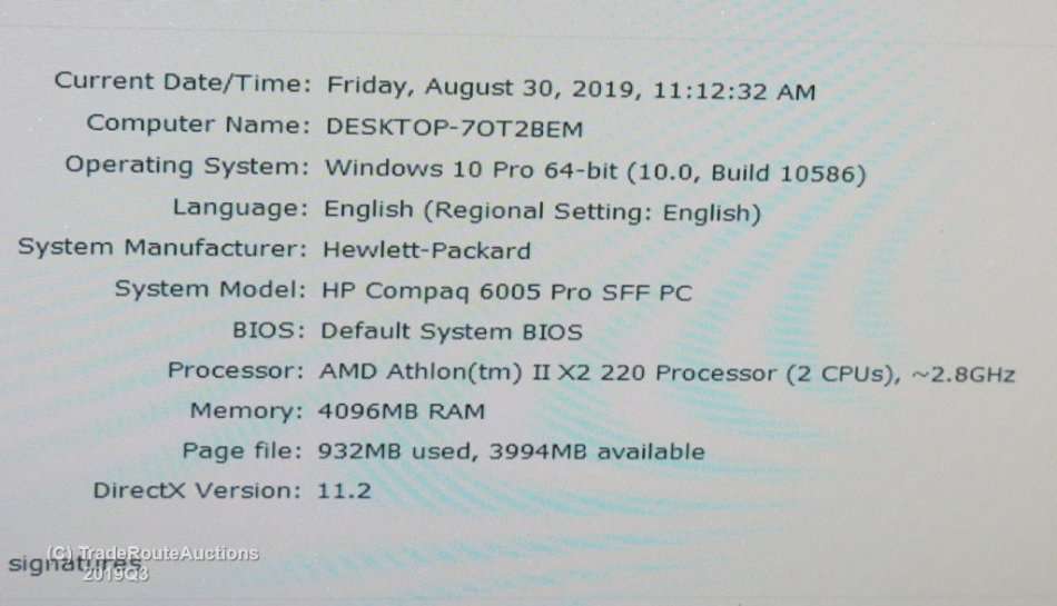 HP COMPAQ 6005 PRO SFF PC | AMD Athlon II X2 220 Processor | 4GB RAM | 500GB HDD