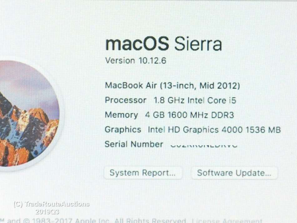 Apple MacBook Air 13.3-inch | Core i5 1.8GHz | 4GB DDR3 | 128GB SSD FLASH - MID 2012