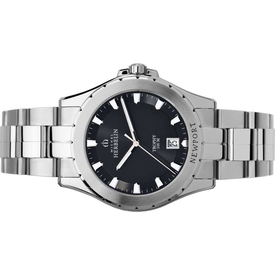 MICHEL HERBELIN NEWPORT TROPHY 12270/B14 GENTS DATE S/STEEL WATCH