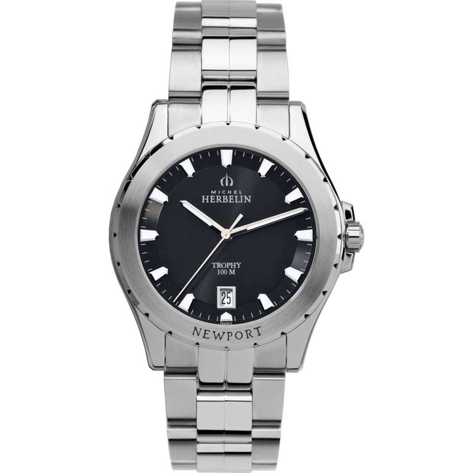 MICHEL HERBELIN NEWPORT TROPHY 12270/B14 GENTS DATE S/STEEL WATCH