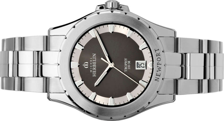 MICHEL HERBELIN NEWPORT TROPHY 12270/B24 GENTS DATE S/STEEL WATCH