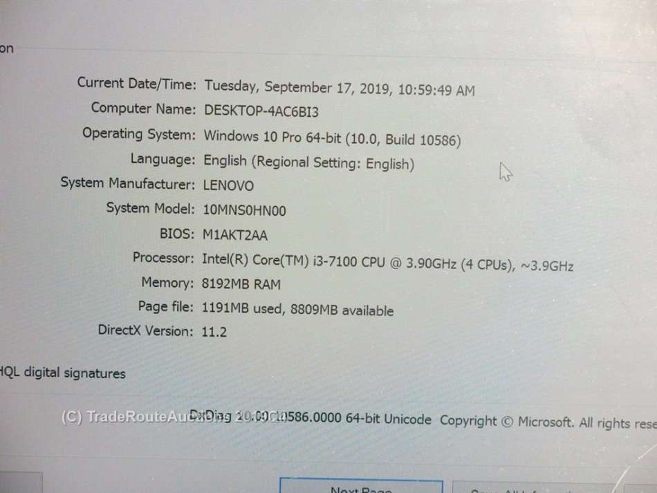 LENOVO M910t SFF DEKSTOP PC Computer | CORE i3 7100 7th Gen 3.9GHz | 8GB RAM | 500GB HDD
