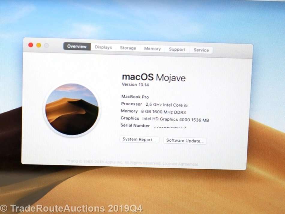 MacBook Pro 13.3-inch | Core i5 2.5GHz | 8GB RAM | 500GB HDD | MD101 | INTEL HD GRAPHICS