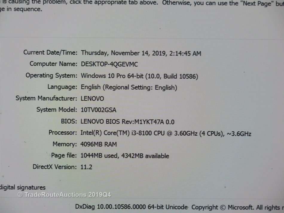 Lenovo V530 MT (Mini Tower) Desktop PC | CORE i3-8100 8th Gen 3.6GHz | 4GB RAM | 1TB HDD