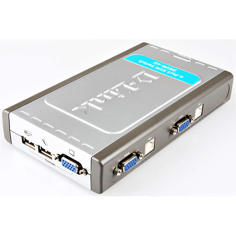 D-Link DKVM-4U 4-Port USB KVM Switch - Share Monitor, Keyboard & Mouse with 4Pcs or Servers