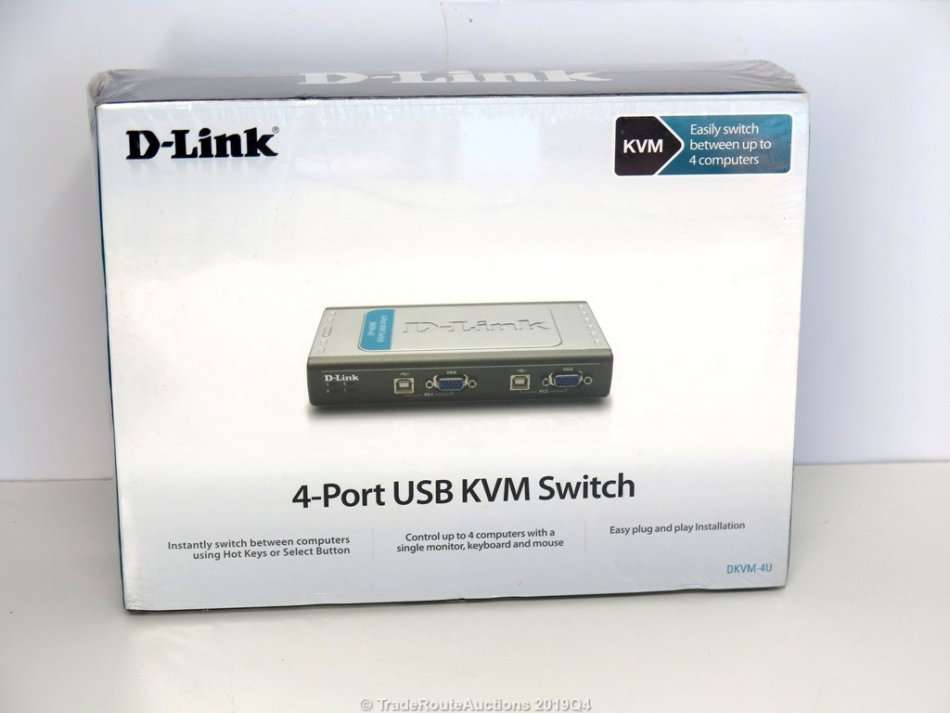 D-Link DKVM-4U 4-Port USB KVM Switch - Share Monitor, Keyboard & Mouse with 4Pcs or Servers