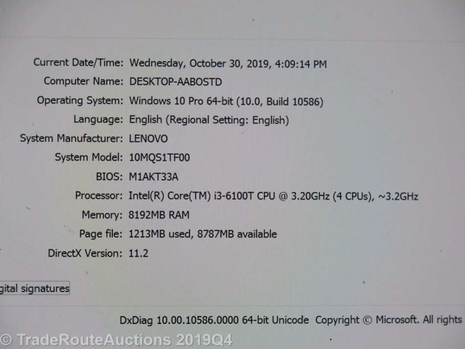 LENOVO M710q TINY Desktop PC Computer | CORE i3 6100T 6th Gen 3.2GHz | 8GB RAM | 500GB HDD