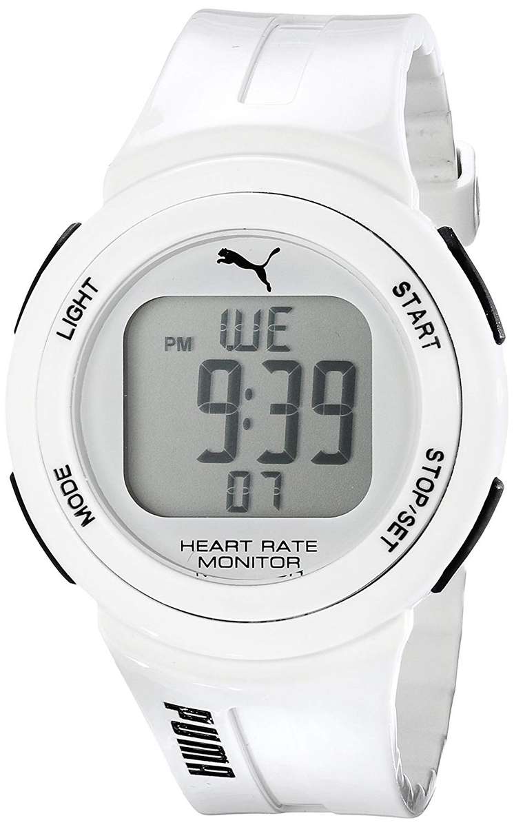 PUMA Unisex PU911101002 Pulse White Digital Watch - Heart Rate Monitor