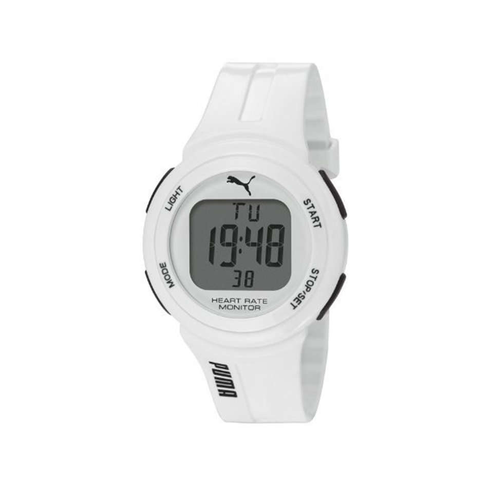 PUMA Unisex PU911101002 Pulse White Digital Watch - Heart Rate Monitor