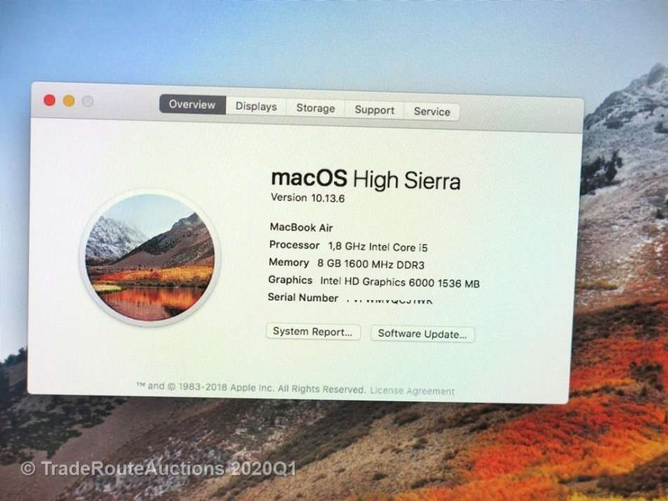 MacBook Air 13.3-inch | Core i5 1.8GHz | 8GB RAM | 128GB SSD MACBOOK AIR 13 INCH 2017 MODEL