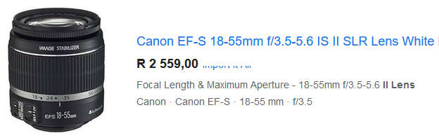 Canon EF-S 18-55mm f/3.5-5.6 IS ii DSLR Lens for Canon DSLR Cameras