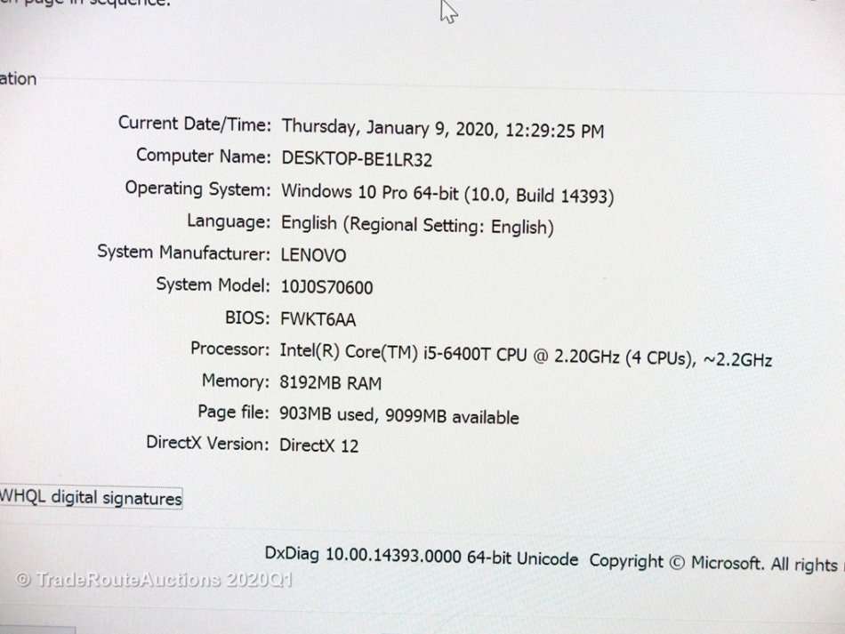 LENOVO M700 TINY Desktop PC Computer | CORE i5 6400T 6th Gen 2.2GHz | 8GB RAM | 500GB HDD