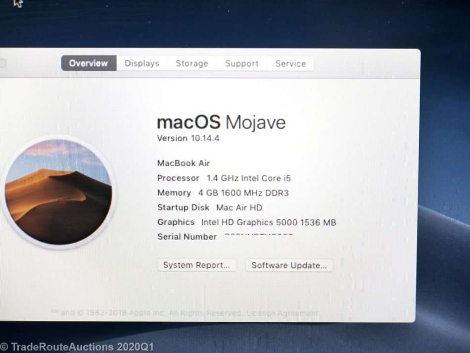 Apple MacBook Air 13.3-inch | Core i5 1.4GHz | 4GB RAM | 256GB SSD FLASH  **  EARLY 2014 ***