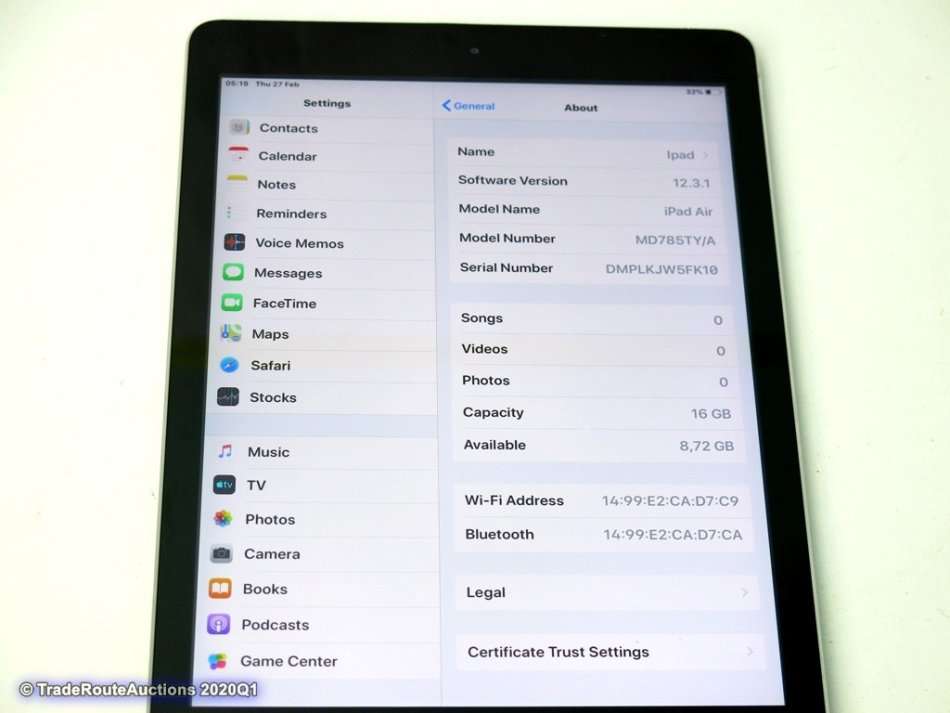 IPAD AIR | 16GB | WiFi | MD785TY/A | SPACE GREY | APPLE  ***  RETINA DISPLAY  ***