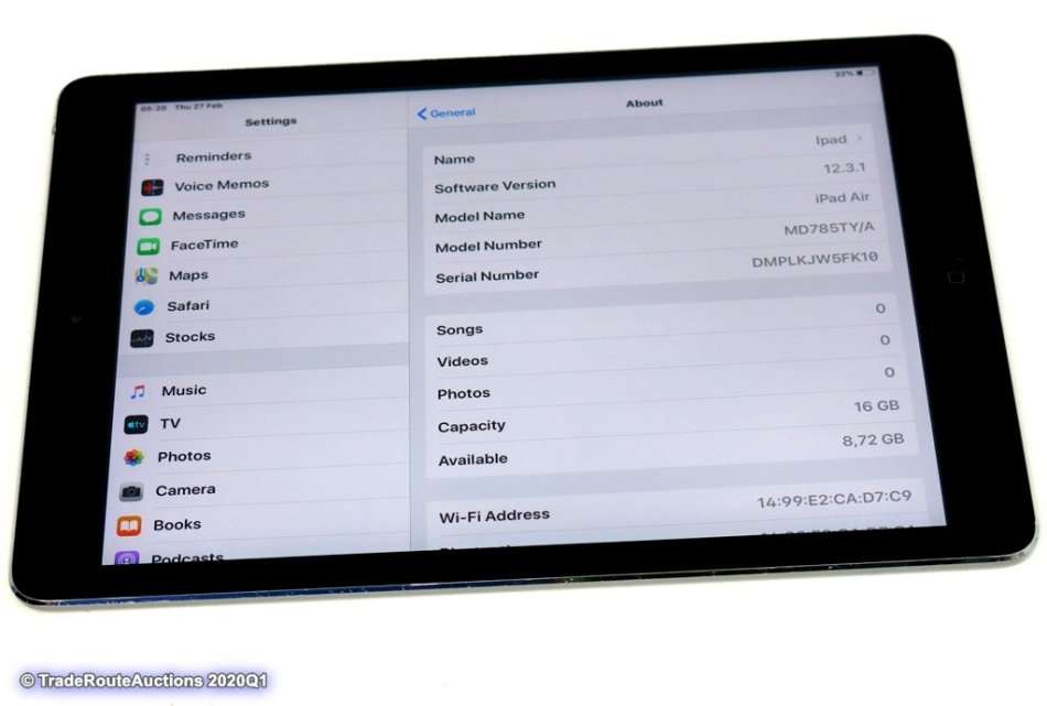 IPAD AIR | 16GB | WiFi | MD785TY/A | SPACE GREY | APPLE  ***  RETINA DISPLAY  ***