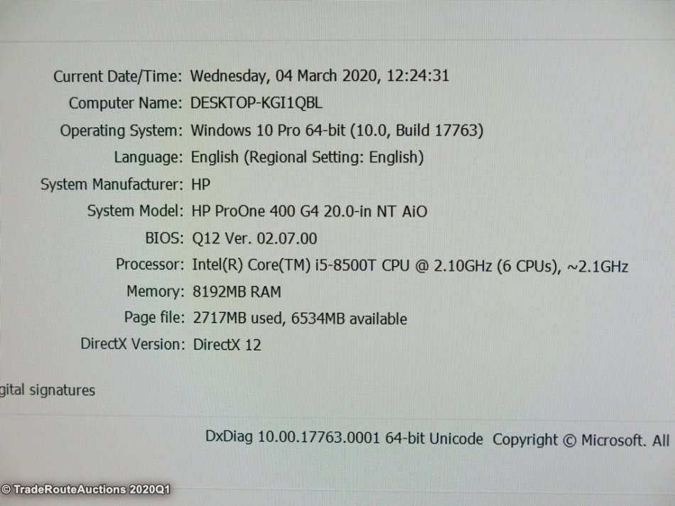 HP ProOne 400 G4 20 inch AiO All in one Desktop PC * 8th Gen