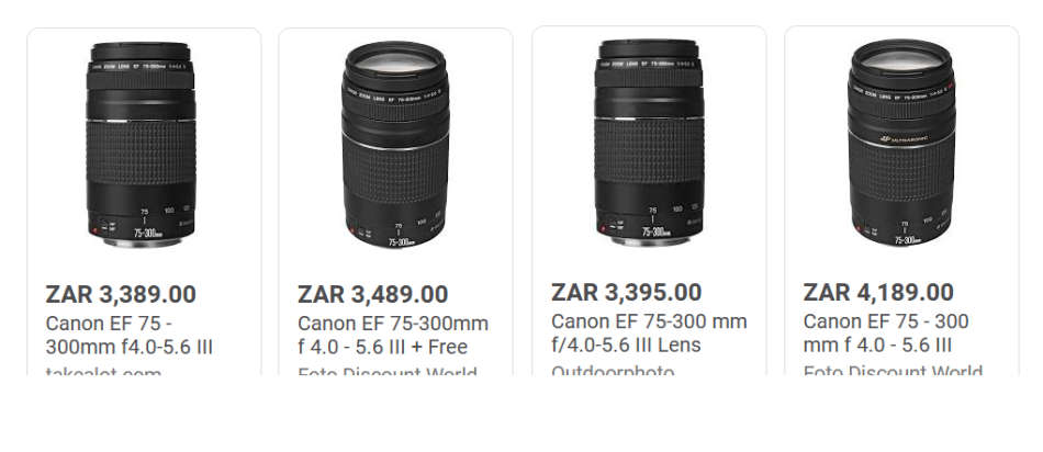 CANON EF 75-300MM ZOOM LENS - PLZ CHECK THE PICTURES FOR CHIPPED FILTER RING