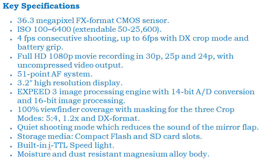 NIKON D800 | 36.3 MEGAPIXELS | DIGITAL SLR CAMERA BODY | FX FORMAT | 4 FPS | FULL HD - BODY ONLY