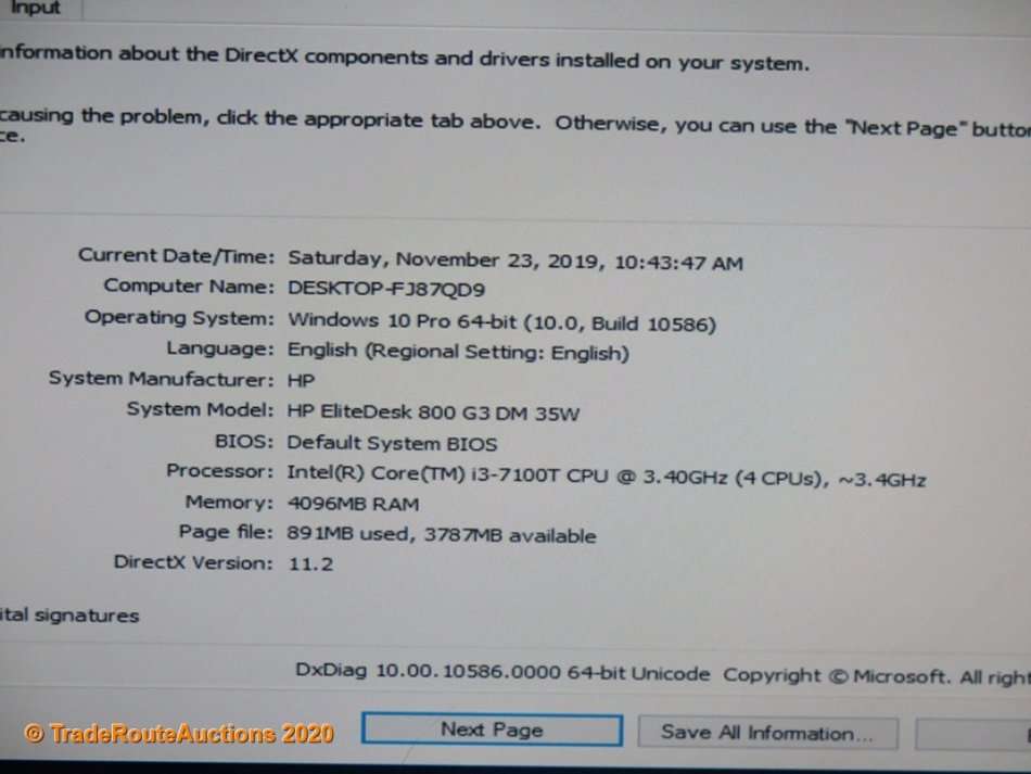 Boxed HP EliteDesk 800 G3 Desktop Mini Computer | Core i3 7100T 7th Gen 3.4Ghz | 4GB RAM | 128GB SSD