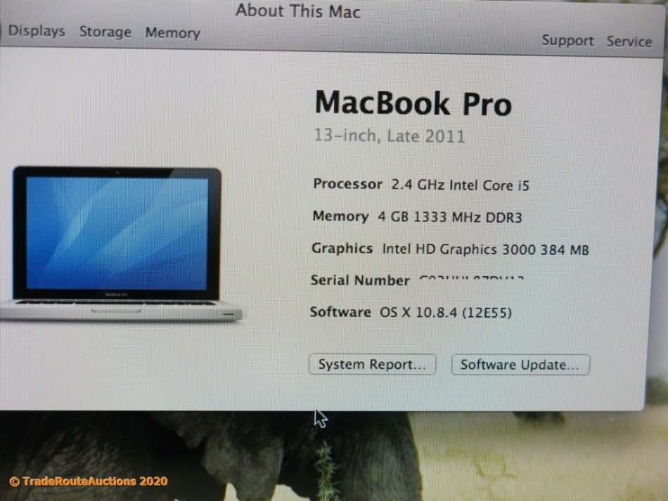 MacBook Pro 13.3-inch | Core i5 2.4GHz | 4GB DDR3 RAM | 128GB SSD | INTEL HD GRAPHICS