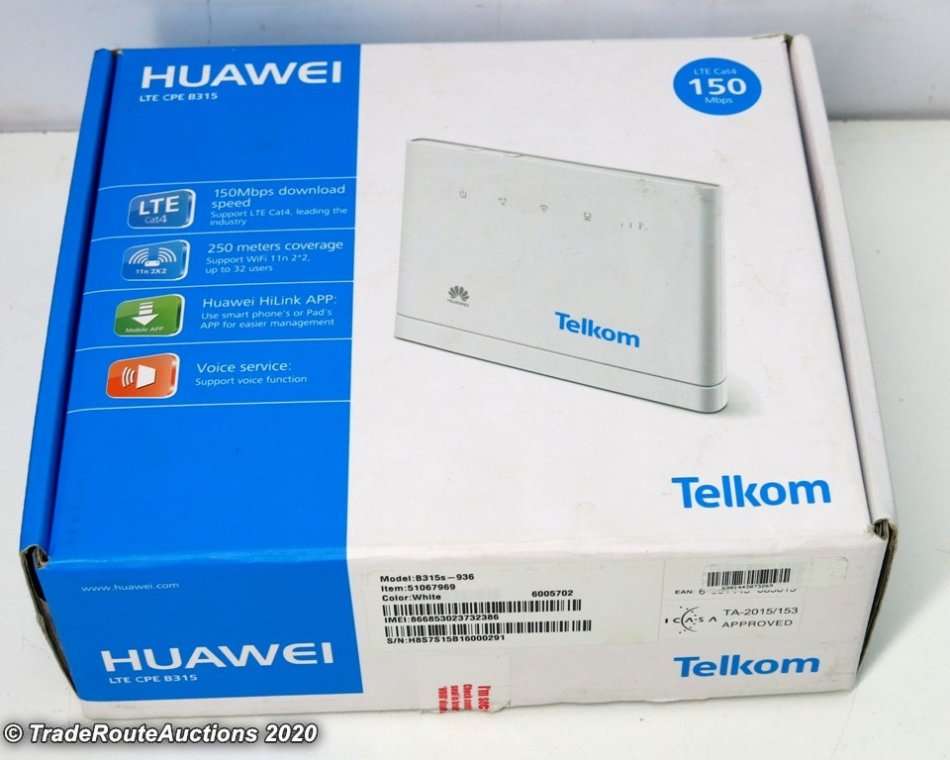 HUAWEI B315S 4G LTE Wifi Modem Router (uses SIM card)