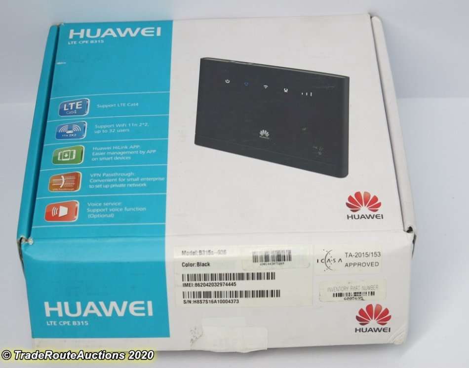 HUAWEI B315S 4G LTE Wifi Modem Wireless Router (uses SIM card)
