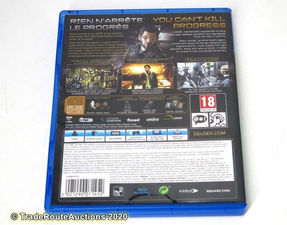 Deus Ex: Mankind Divided Day 1 Edition - PLAYSTATION 4 - PS4 GAME