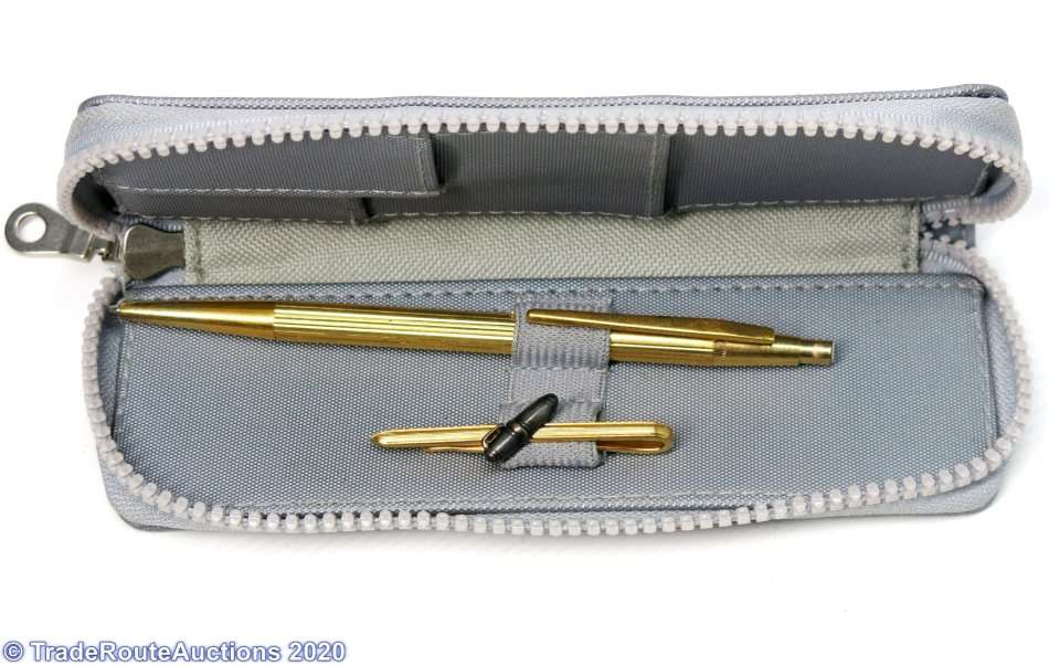 Montblanc Gold Pencil + Mont blanc Tie Clip set with generic Pouch