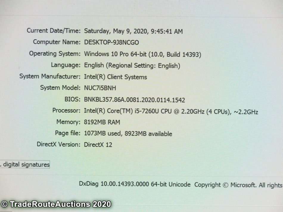 Intel NUC Mini-PC NUC7i5BNH | CORE i5 7260U 7th Gen 2.2GHz | 8GB RAM | 240GB SSD