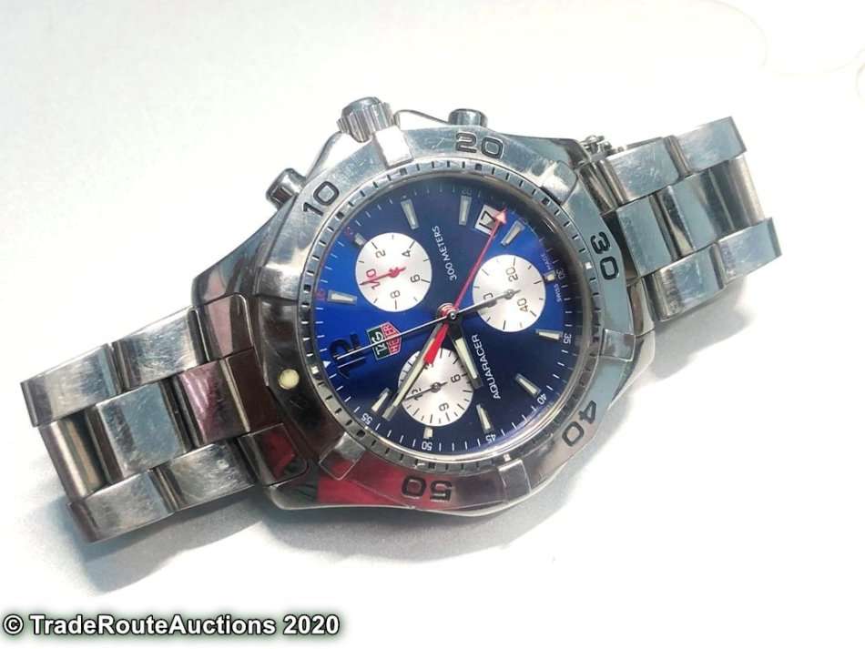 Tag Heuer Aquaracer Chronograph Quartz Mens Watch - Model CAF1112 300m WR