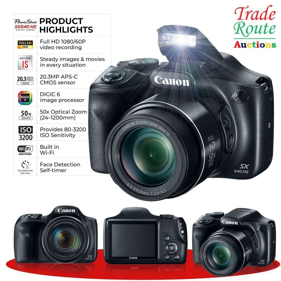 Canon PowerShot SX540 HS with 50x Optical Zoom 20MP and Built-In Wi-Fi DIGITAL CAMERA