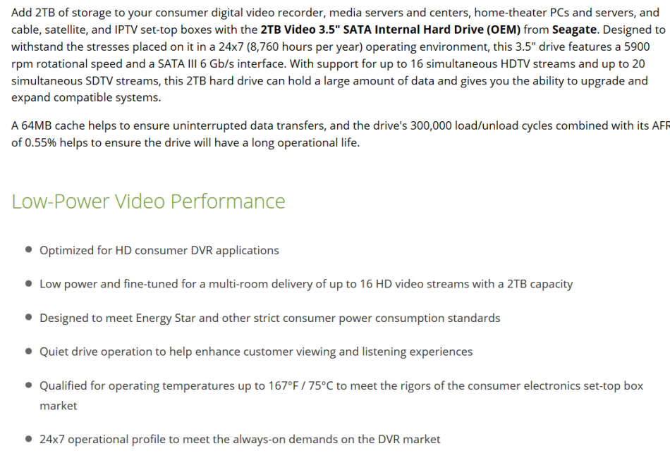 Seagate 2TB HDD - 2000GB Hard Disk Drive