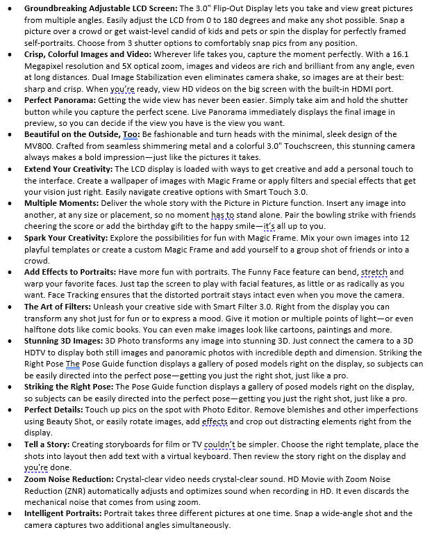 Samsung Multiview MV800 16.1MP Digital Camera with 5x Optical Zoom