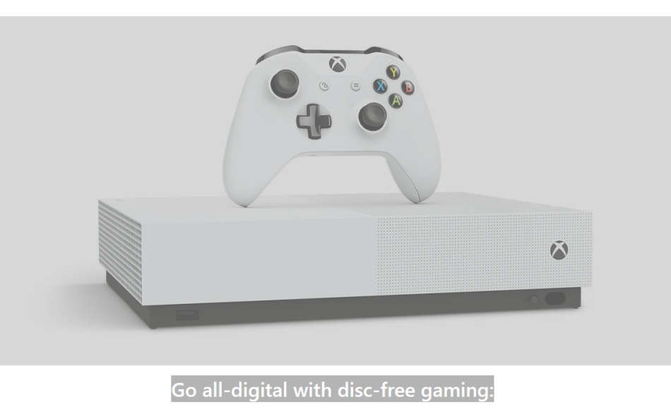 Xbox One S All-Digital Edition (WHITE) 1TB + 1 Controller (WHITE)