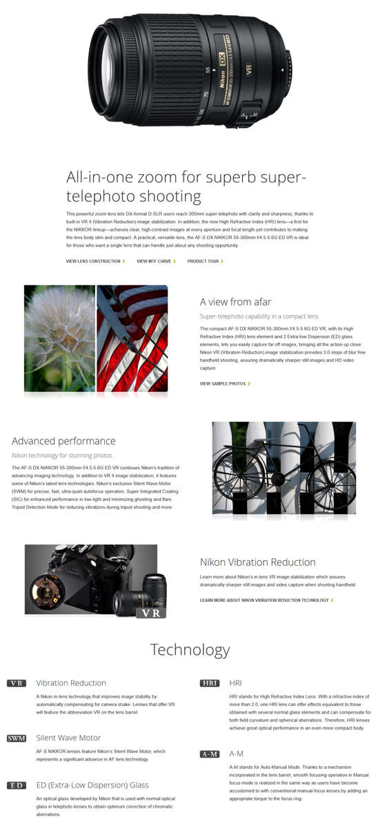 Nikon DX AF-S NIKKOR 55-300MM ED VR Lens for Nikon Digital SLR Cameras